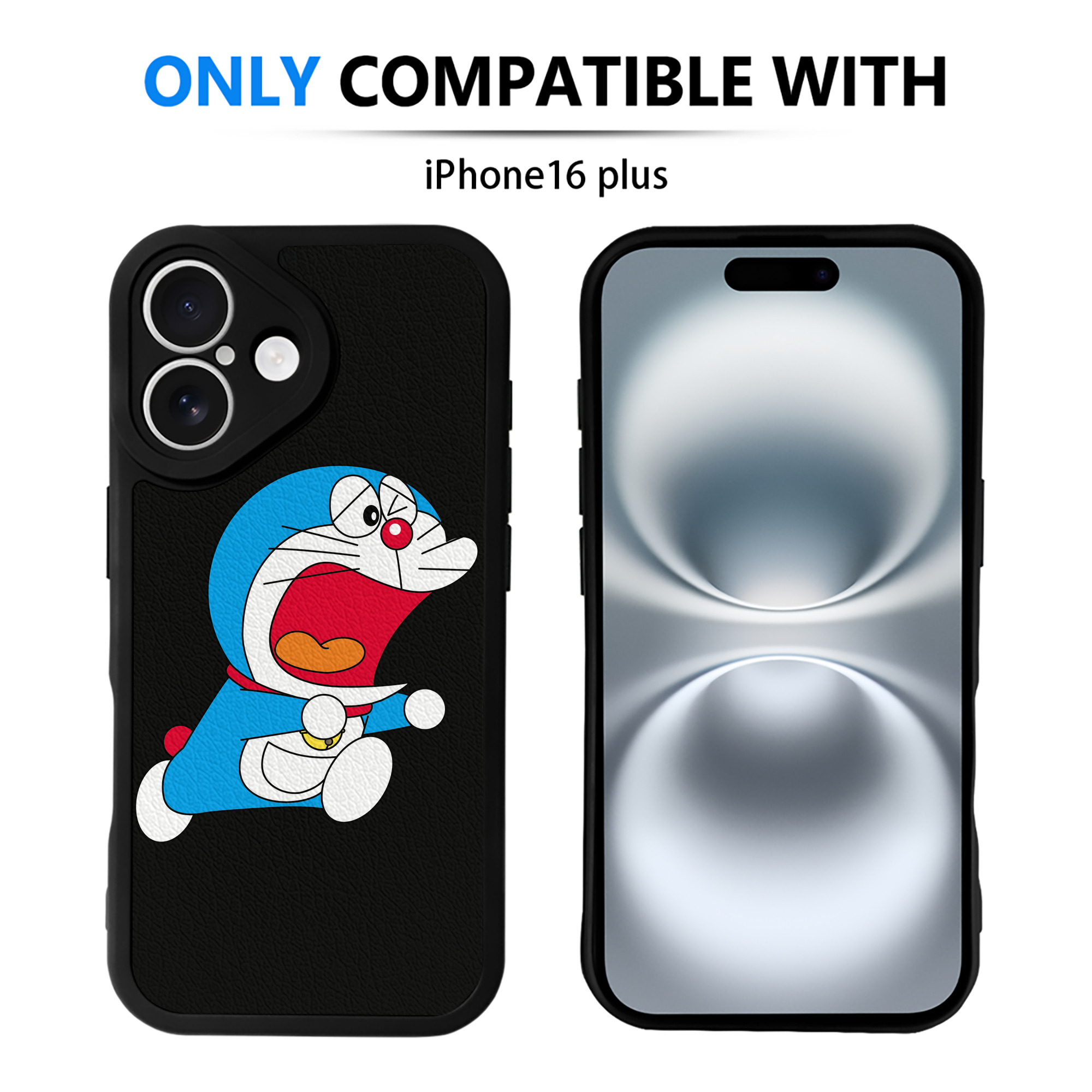 （画像用） ドラえもん Doraemon 【iPhone 16シリーズ対応】シリコンスマホケース（レザー調） 材質：シリコン